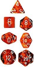 CHX 23003 Orange w/White Translucent Polyhedral 7-Die Set